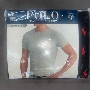 🐎Polo Ralph Lauren Cotton Slim Fit Crew Neck T-Shirts. Size Medium 3 Pack